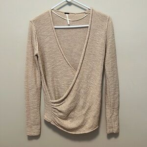 Free People Gotham Faux Wrap Long Sleeve Sweater